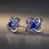Celtic Knot™ Earrings — 18K White Gold | Sapphire
