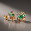 Celtic Knot™ Earrings — 18K Yellow Gold | Emerald