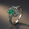Celtic Knot™ Ring — 18K White Gold | Emerald