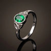 Celtic Magic™ Ring — 18K White Gold | Oval Emerald