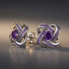 Celtic Knot™ Earrings — 18K White Gold | Amethyst