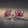 Celtic Knot™ Earrings — 18K White Gold | Ruby