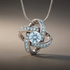 Celtic Knot™ Pendant — 18K White Gold | Aquamarine
