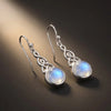 Celtic Mother™ Earrings — 18K White Gold | Moonstone