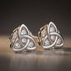 Trinity Knot™ Earrings — 18K White Gold Studs | Diamond